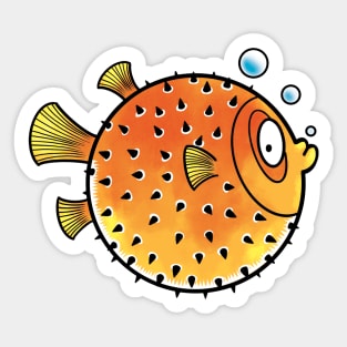 Puffed Up Pufferfish Sticker